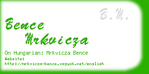 bence mrkvicza business card